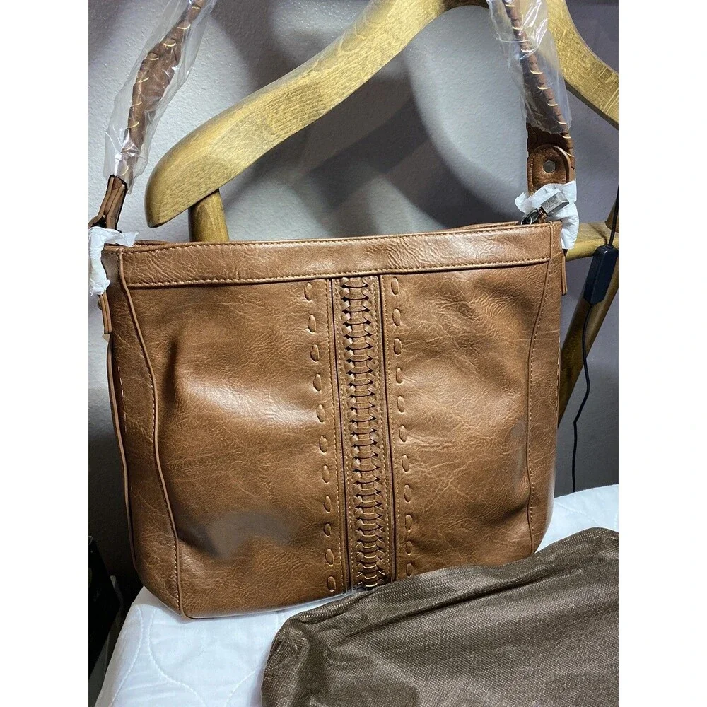 Montana West Conceal Carry Tote Brwn Shoulder Bag MSRP  59.99 Braided Detail NWT